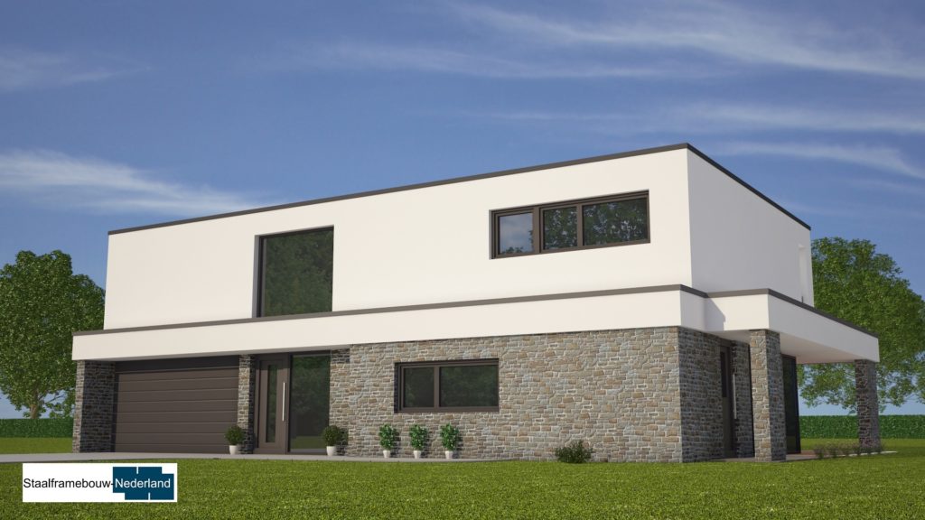 Moderne kubistische villawoning met grote garage 2